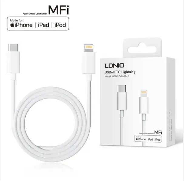 Apple MFI Certified USBC to Lightning Cable 3ft. (1m) - White