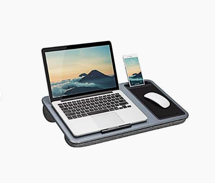 FG & H Home Office Portable Desk with Device Ledge, Mouse Pad, and Phone Holder